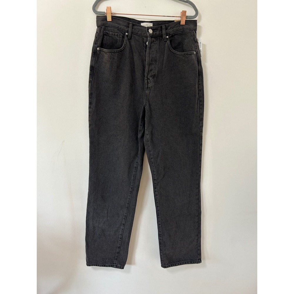 PacSun Dad Jeans High Rise Relaxed Straight Leg Black Denim Button Fly Size 30